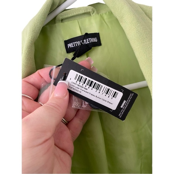 Pretty Little Things NWT Pistachio Oversized Drapey Button Blazer | Size:6 - Picture 8 of 11